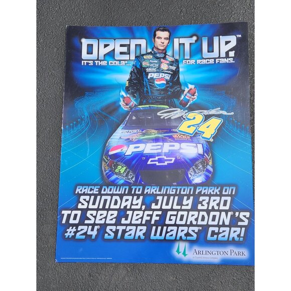 Jeff Gordon Pepsi Racing Plastic Poster Star Wars #24 Arlington Park 2005 - Picture 2 of 13